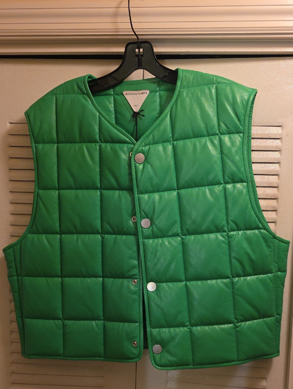 Bottega Veneta Bright Green Quilted Leather Vest